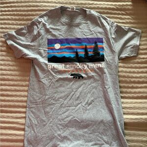 🔥Gray Graphic T Great Smoky Mtns TN Shirt 👚